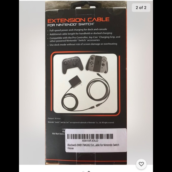 NIB Blackweb 6FT Nintendo Switch Extension Cable - Picture 2 of 2